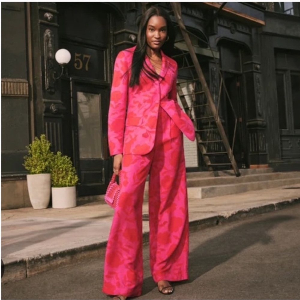 Kate Spade New York X Target Red Floral Wide-Leg Pants - Picture 3 of 6